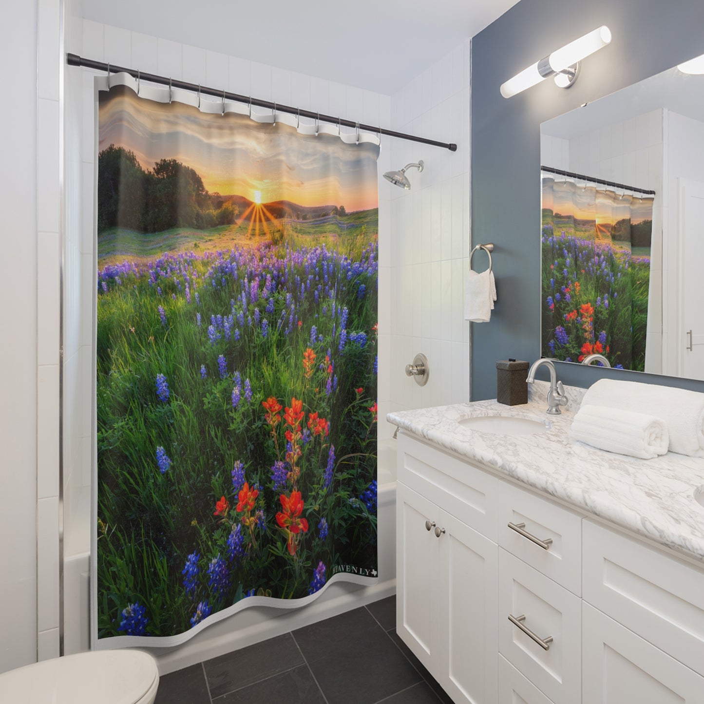Texas Bluebonnets Shower Curtain