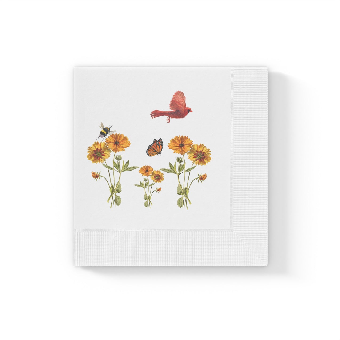Cardinal Floral Napkins Set of 50