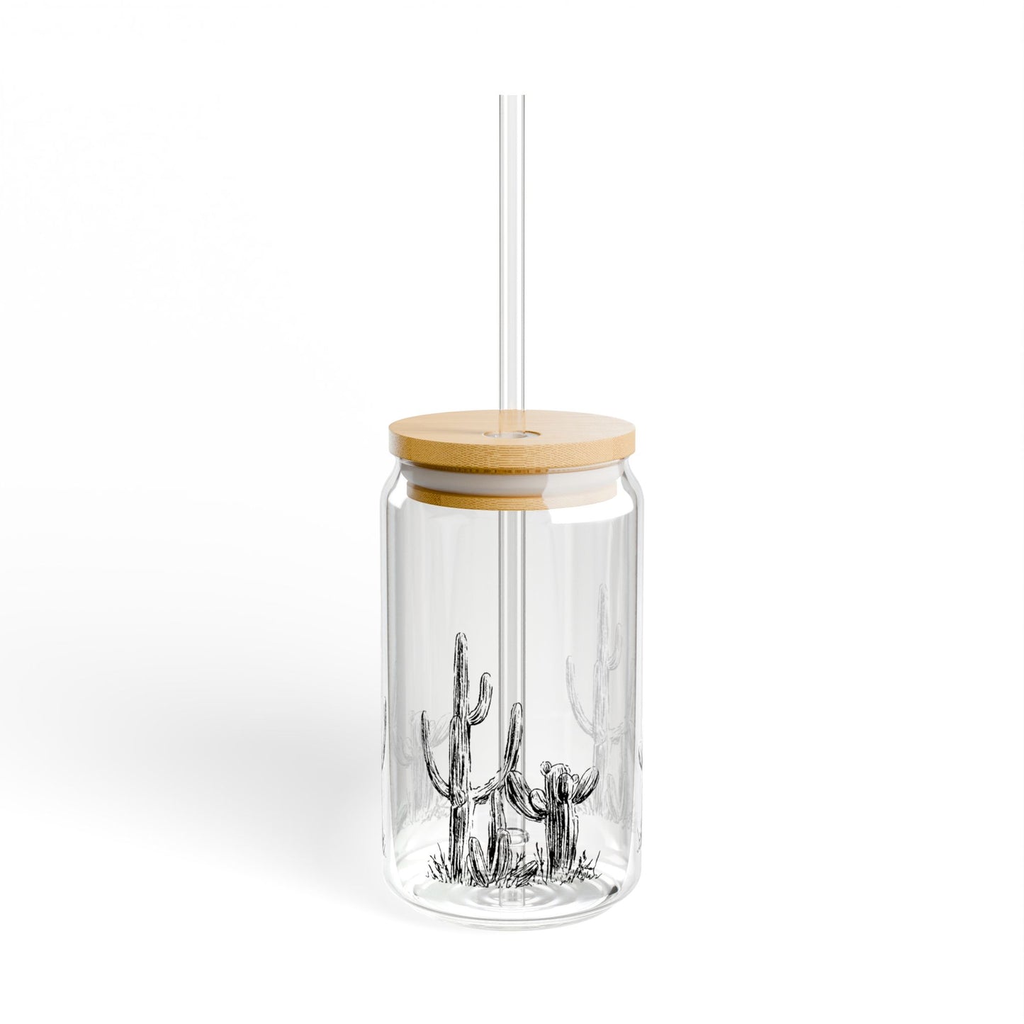Cactus Themed Sipper Glass 16oz