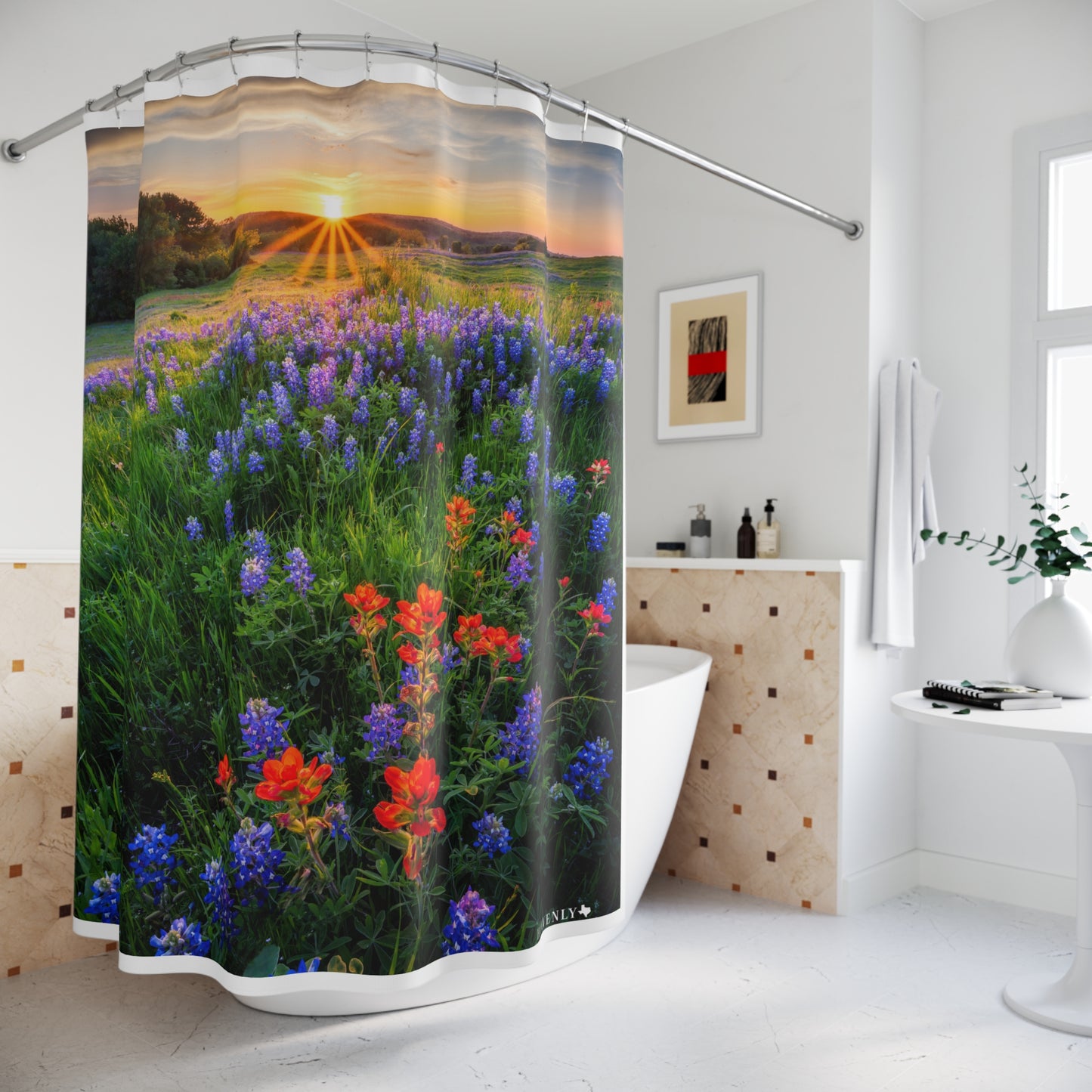 Texas Bluebonnets Shower Curtain