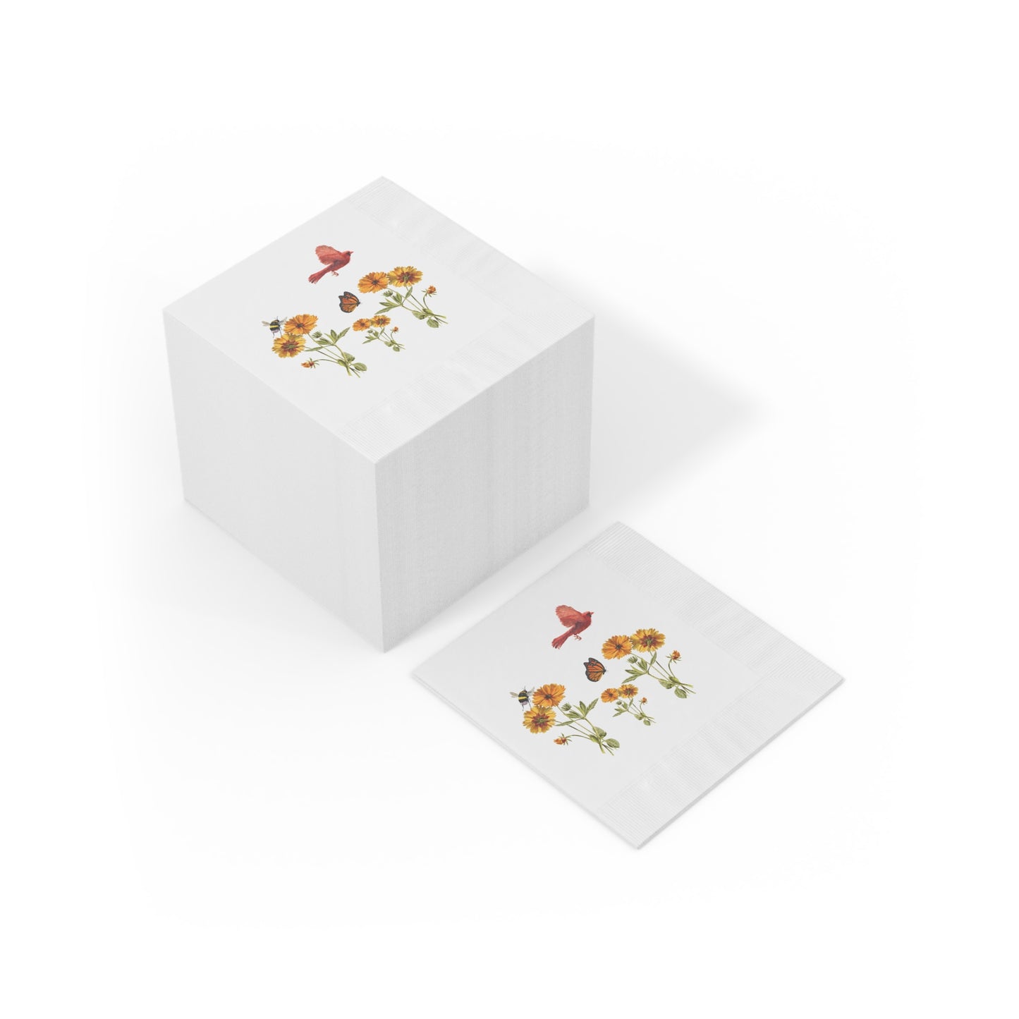 Cardinal Floral Napkins Set of 50